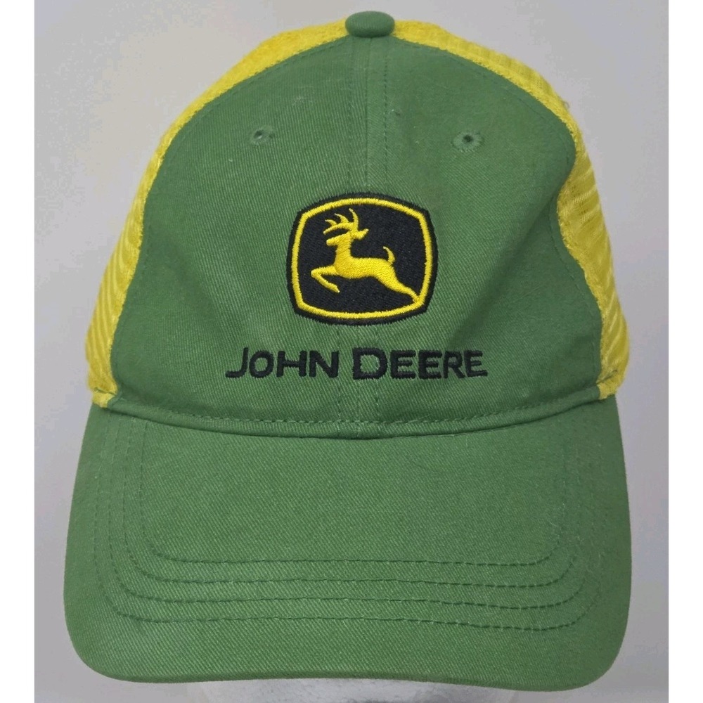 John Deere Authentic Snapback‎ Trucker Hat Cap Toddler EUC Mesh Embroidered Logo